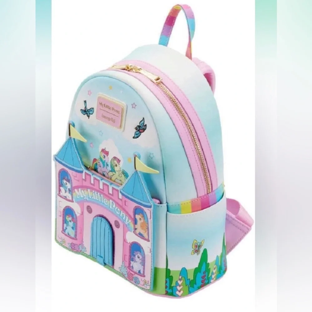 NWT Loungefly My Little Pony Castle with Drawbridge mini backpack - Picture 2 of 6